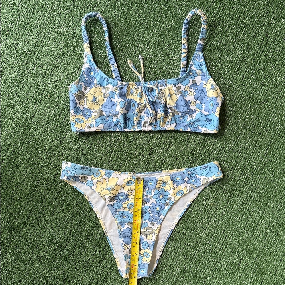 Blue Floral Two-Piece Bikini Set - Picture 5 of 6
